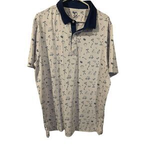 Deolax Men's White Blue Short Sleeve Performance Golf Polo Shirt Bundle Of 2 XL